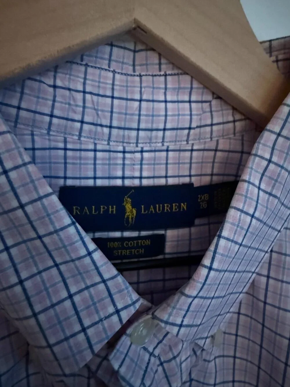 Pink Plaid Polo Dress Shirt - Size 2XB